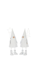 J-LINE KERSTMAN LED STER + BOOM METAAL WIT KLEIN ASSORTIMENT VAN 2
