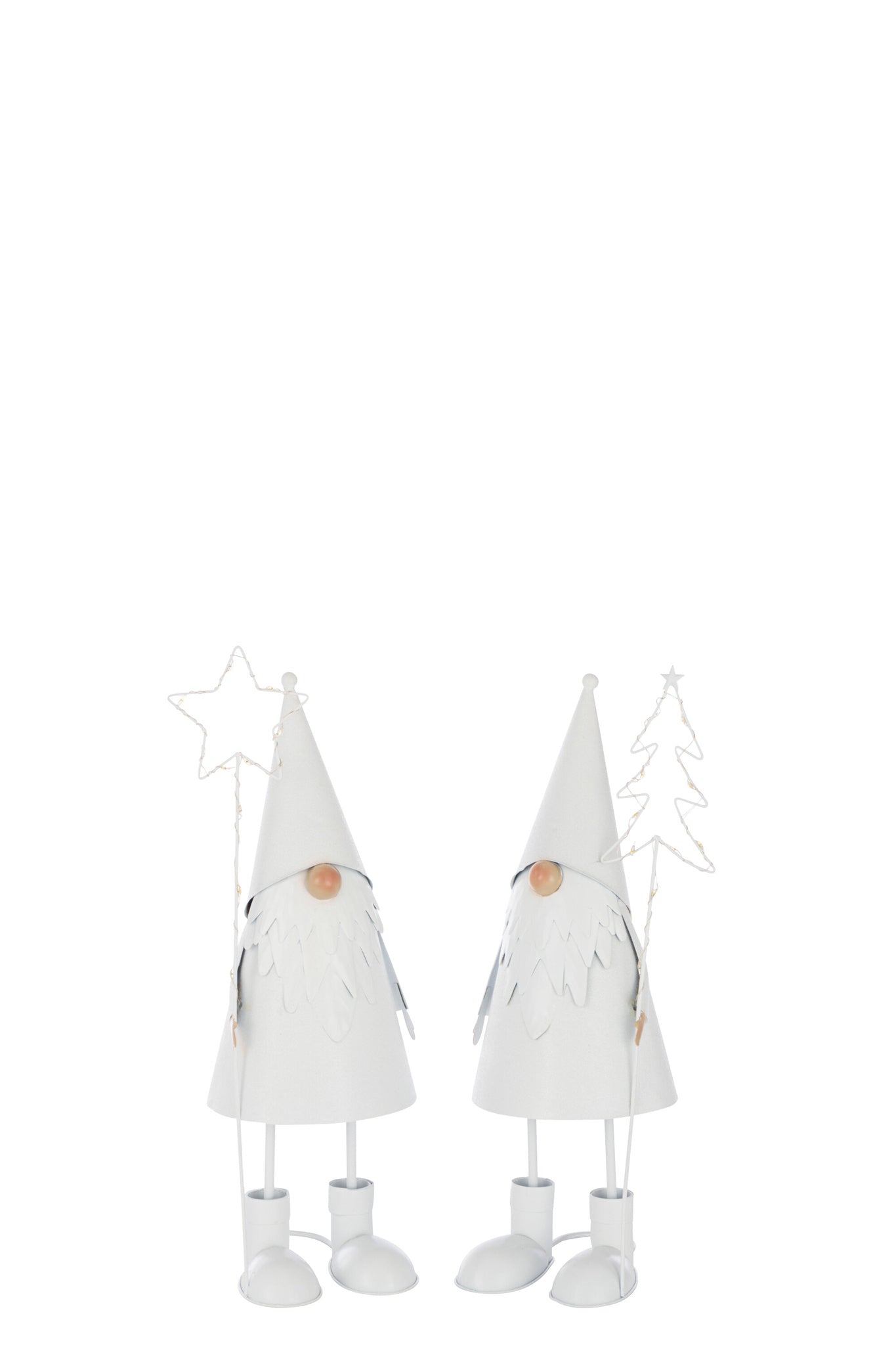 J-LINE KERSTMAN LED STER + BOOM METAAL WIT KLEIN ASSORTIMENT VAN 2