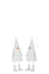 J-LINE KERSTMAN LED STER + BOOM METAAL WIT KLEIN ASSORTIMENT VAN 2