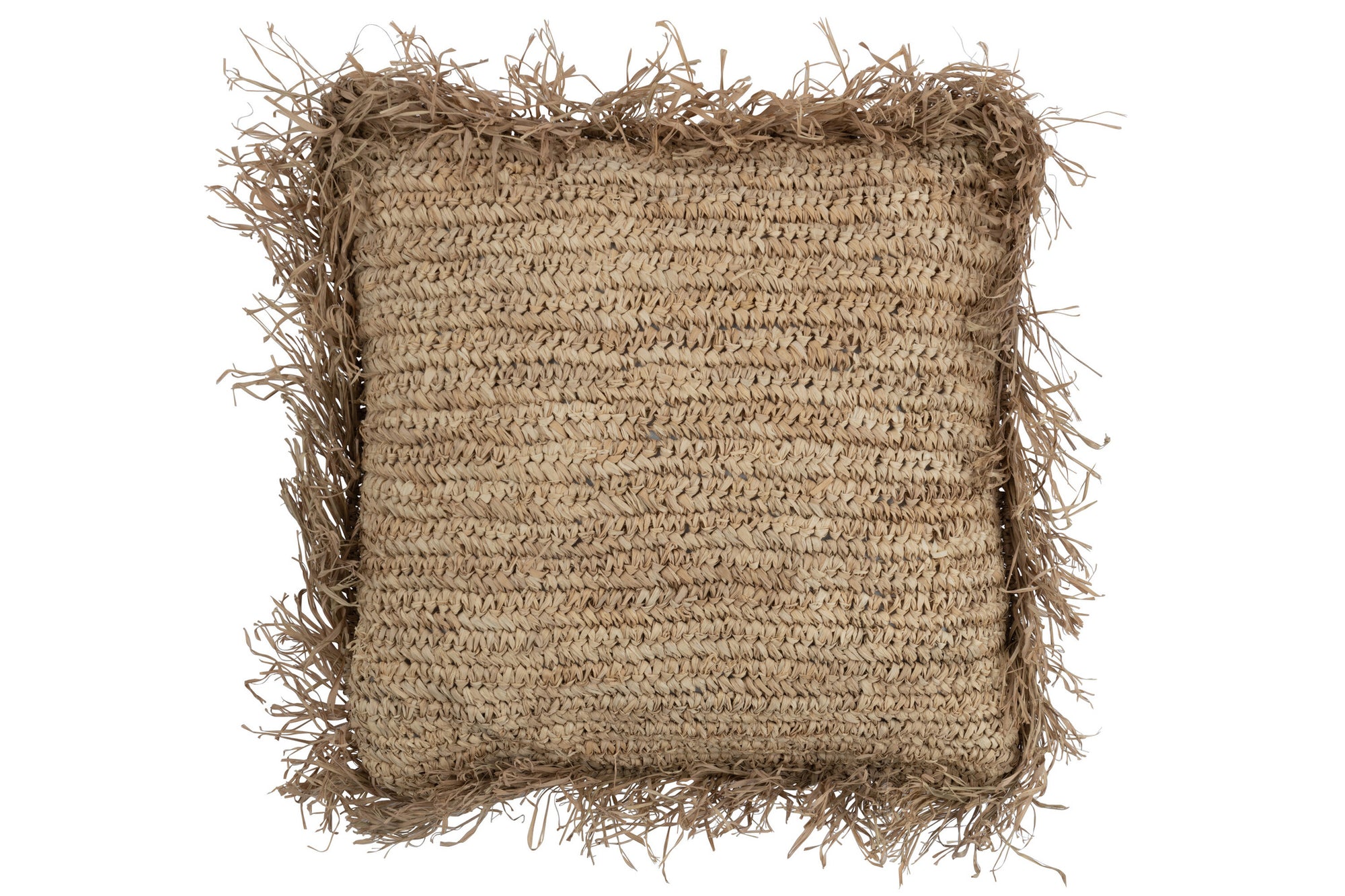 Kussen Jeff Vierkant Raffia Natuurlijk Groot