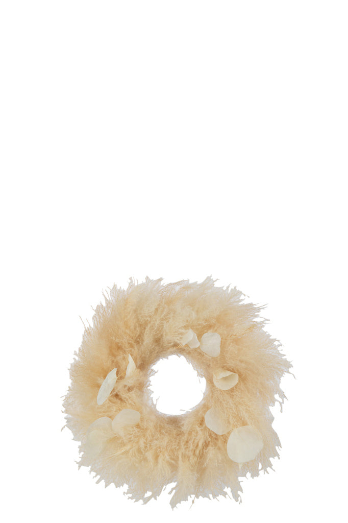 J-LINE KRANS GEDROOGDE PLANTEN/BLADEREN NATUUR SMALL