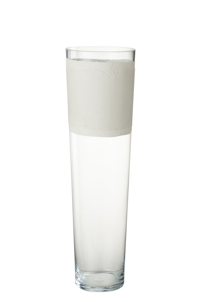 J-LINE VAZE DELPH – GLAS TRANSPARANT/WIT GROOT