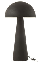 Extra grote metalen paddenstoellamp mat zwart