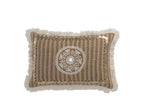 Kussen Rechthoekig Patroon Met Munten Jute Natuur/Beige