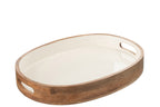 J-LINE LADEN KOS HOUT BRUIN/WIT