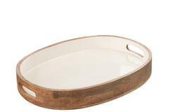 J-LINE LADEN KOS HOUT BRUIN/WIT