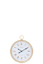 J-LINE WANDKLOK KYR – ROTAN/MDF NATUUR/WIT KLEIN