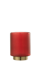 J-LINE WINDLICHT GERUIT GLAS ROOD/GOUD KLEIN