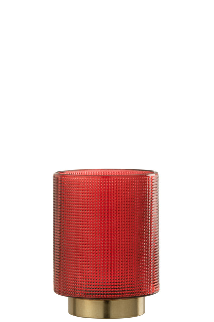 J-LINE WINDLICHT GERUIT GLAS ROOD/GOUD KLEIN