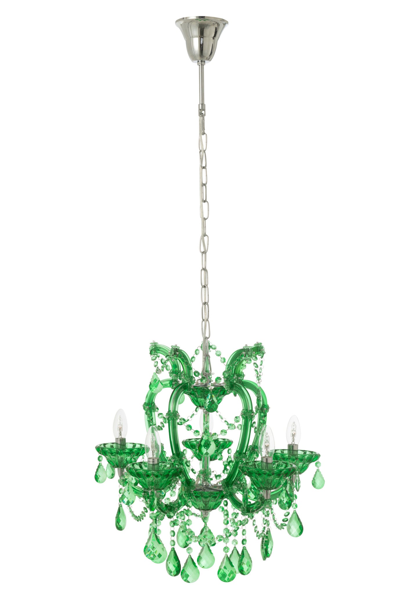 Plafondlamp Kroonluchter Antiek Glas Smaragdgroen