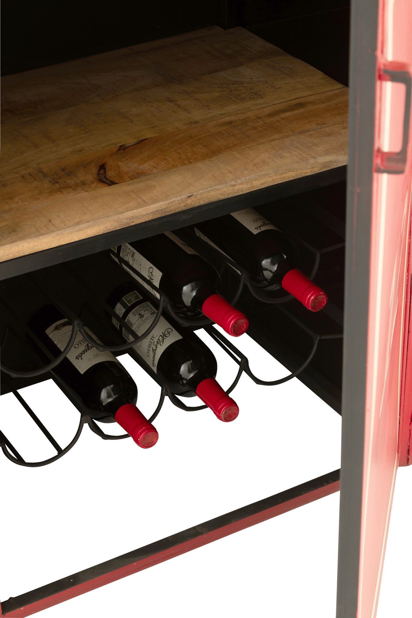 Bar Kast Kabel Auto IJzer/Mangohout Rood/Wit