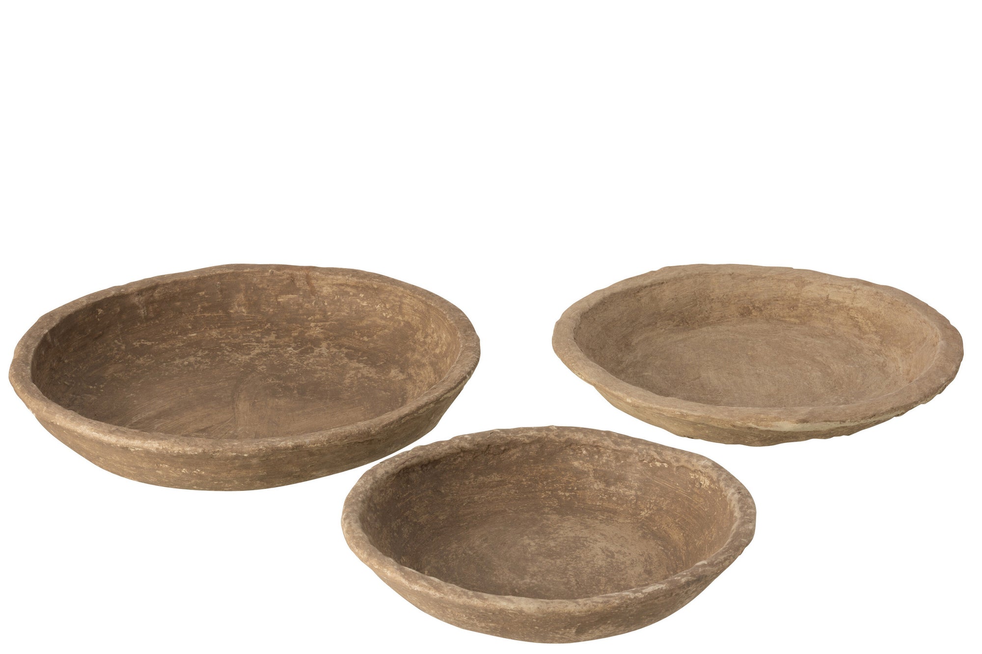Set van 3 kommen Chad Papier Mache Bruin