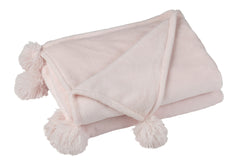 J-LINE PLAID POMPOM POLYESTER LIGHT PINK