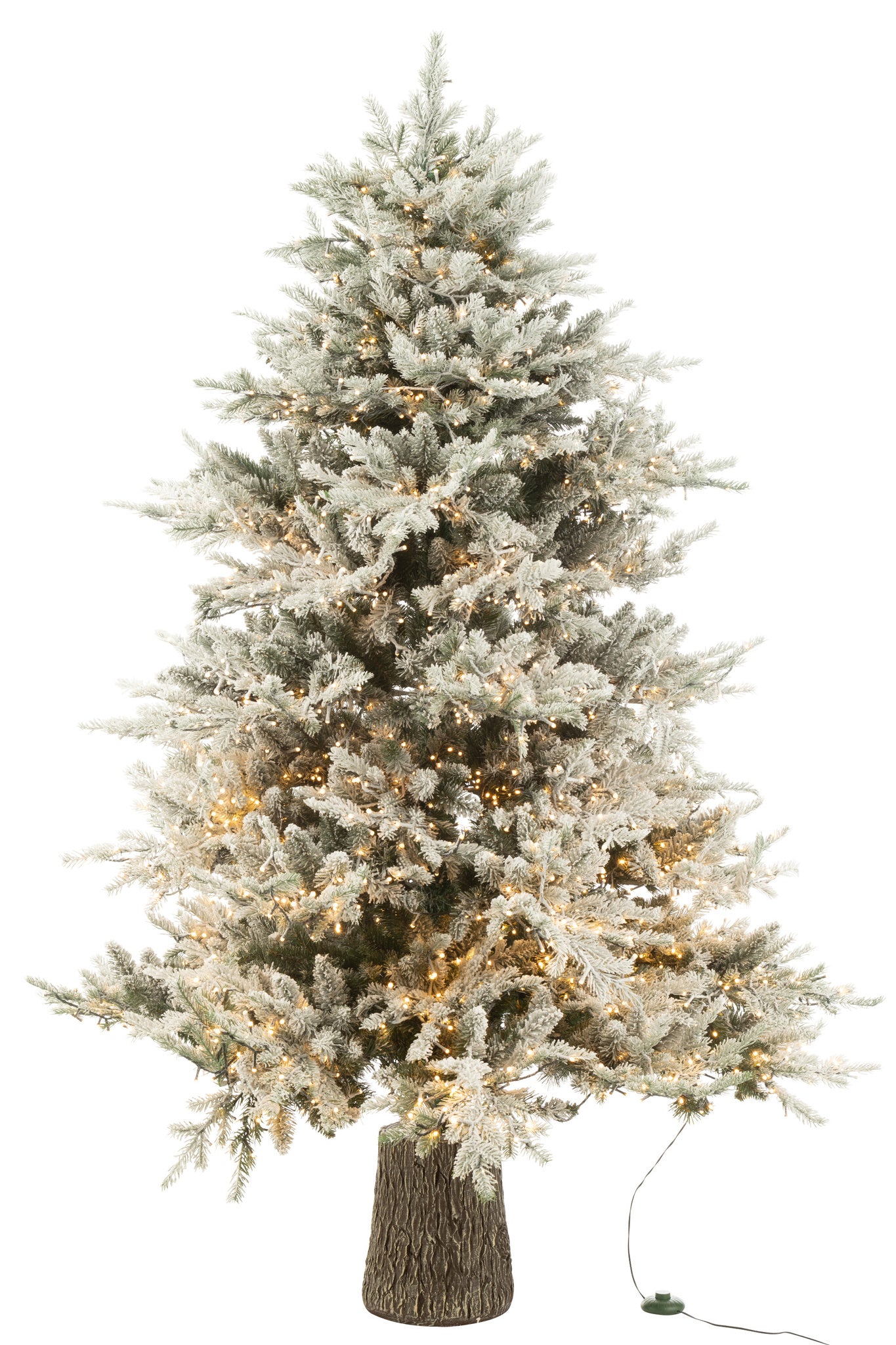 J-LINE KERSTBOOM + SNEEUW 3000 LEDLAMPJES PLASTIC WIT