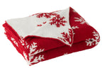 Dekentje Sneeuwvlokken Polyester Rood/Wit