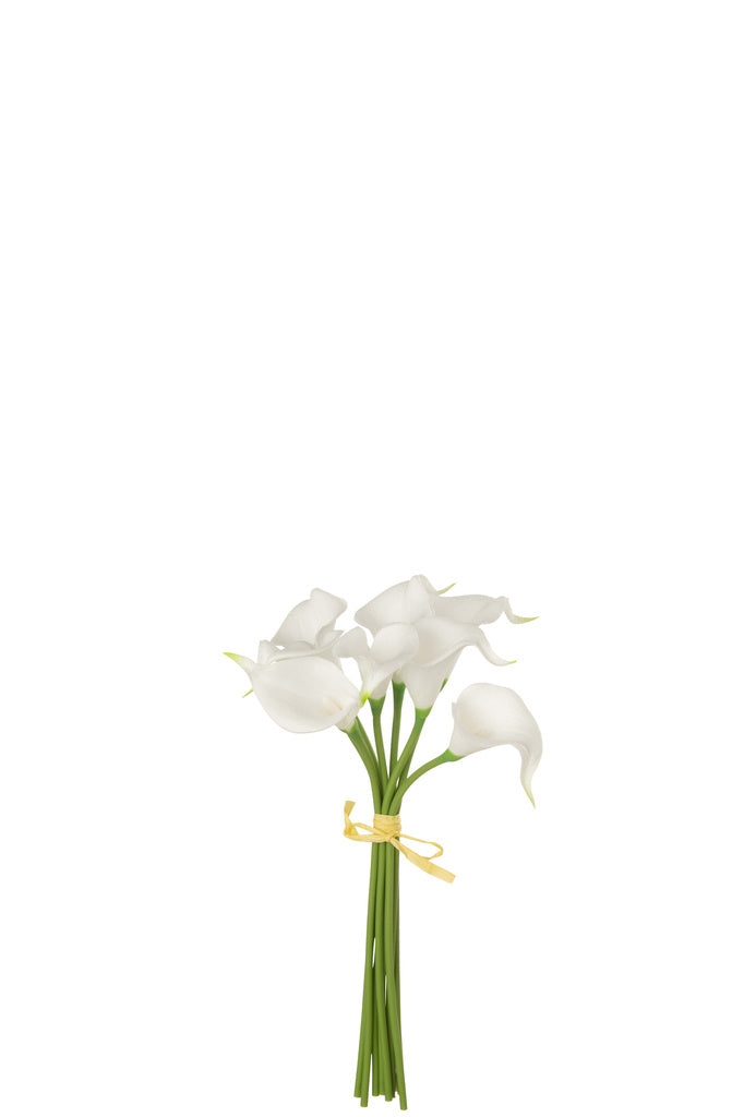 J-Line Bouquet Calla Lily 8 Pieces Plastic White Small