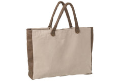 J-LINE STRANDTAS MET KORTE HANDVATTEN – TEXTIEL BEIGE