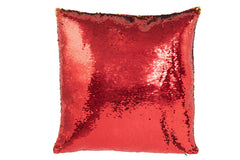 Kussen Omkeerbare Pailletten Rood/Goud