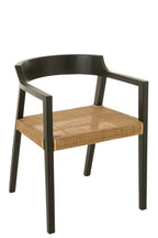 J-LINE STOEL EMMA TEAK ZWART/BRUIN