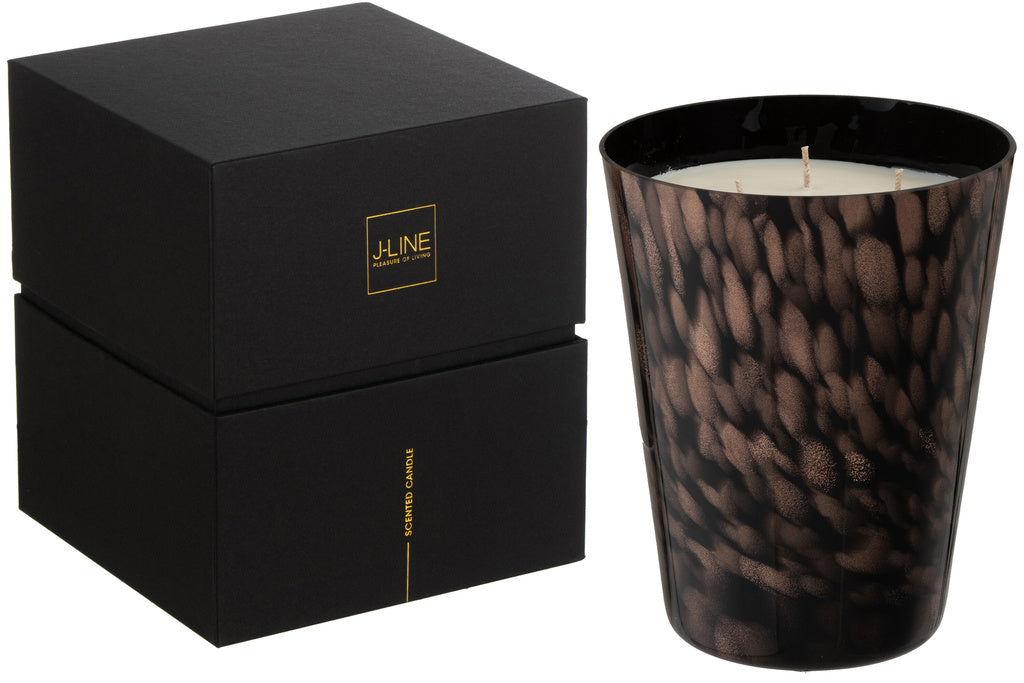 J-Line Scented Candle Noa Sandalwood Black/Gold Large