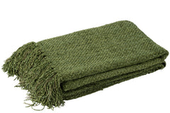 J-LINE PLAID GEWEVEN+FRANJES VISCOSE DONKERGROEN