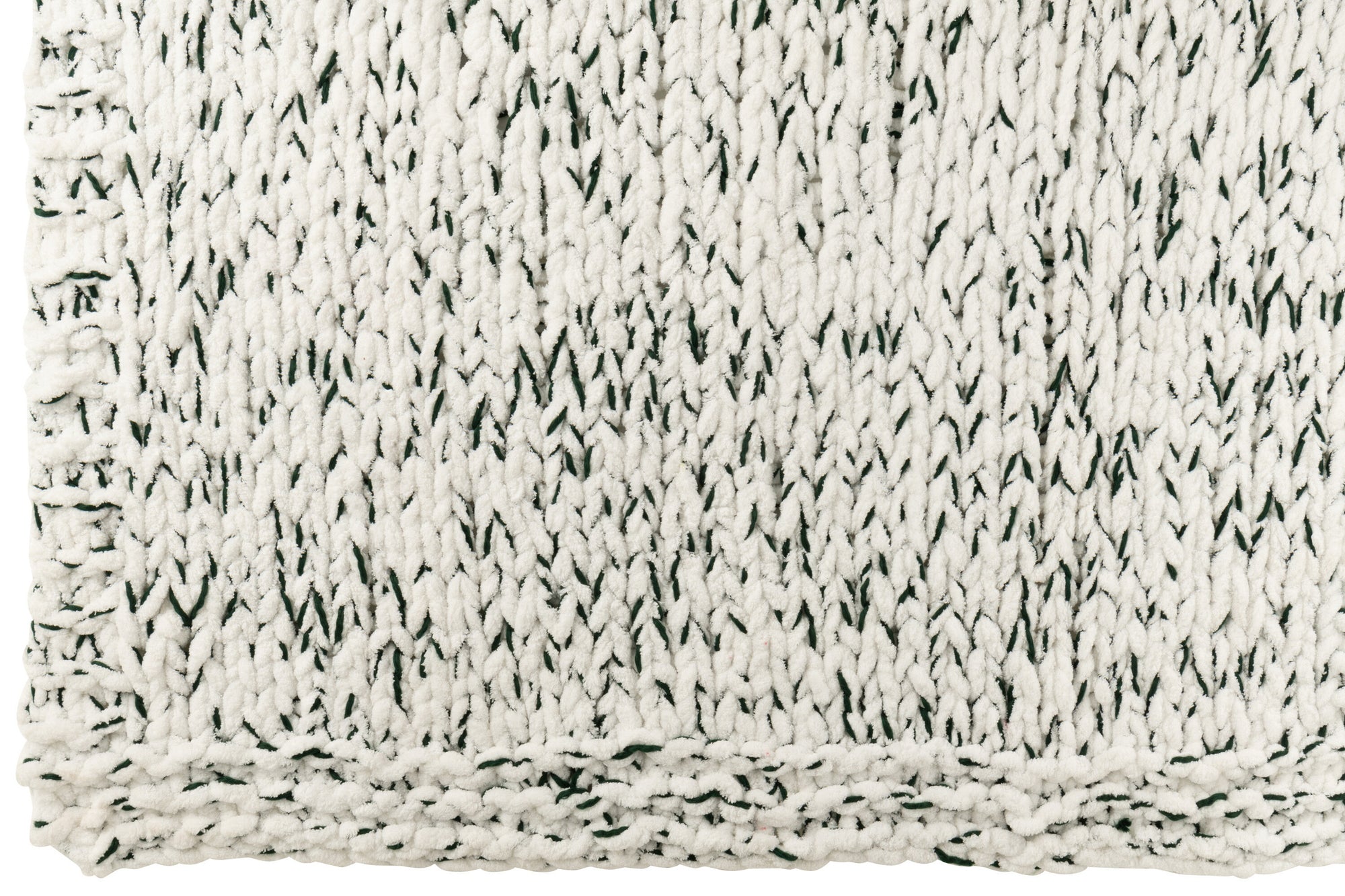 J-LINE DEKEN GEBREID POLYESTER WIT/DONKERGROEN