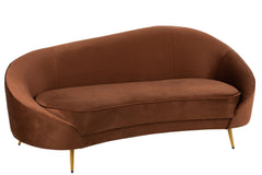 Bank Elisabeth textiel/metaal bruin
