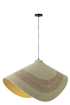 Plafondlamp gestreept zeegras naturel/donkeroranje