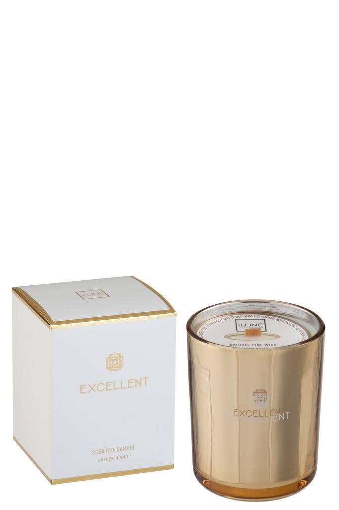 J-LINE SCENTED CANDLE EXCELLENT GOLDEN HONEY GOLD MEDIUM-80HOURS