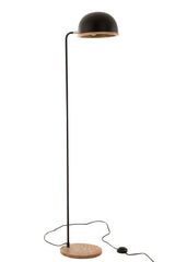 Vloerlamp Evy ijzer/hout zwart/naturel