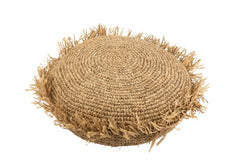 Kussen Rond Raffia Natuurlijk