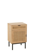 J-LINE NACHTKASTJE VIERKANT MDF/METAAL NATUREL/ZWART