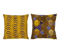 J-LINE KUSSEN PATROON CURVES/RONDEN STOFFEN MIX (SET VAN 2)