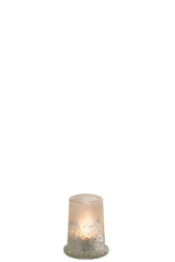 J-LINE TEALIGHT HOLDER SUGAR GLASS WHITE SMALL