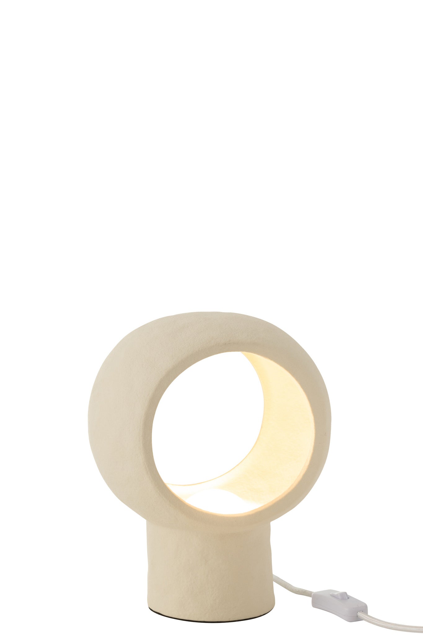 J-LINE TAFELLAMP CIRKEL GLAS STEENGOED BEIGE