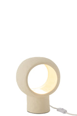J-LINE TAFELLAMP CIRKEL GLAS STEENGOED BEIGE