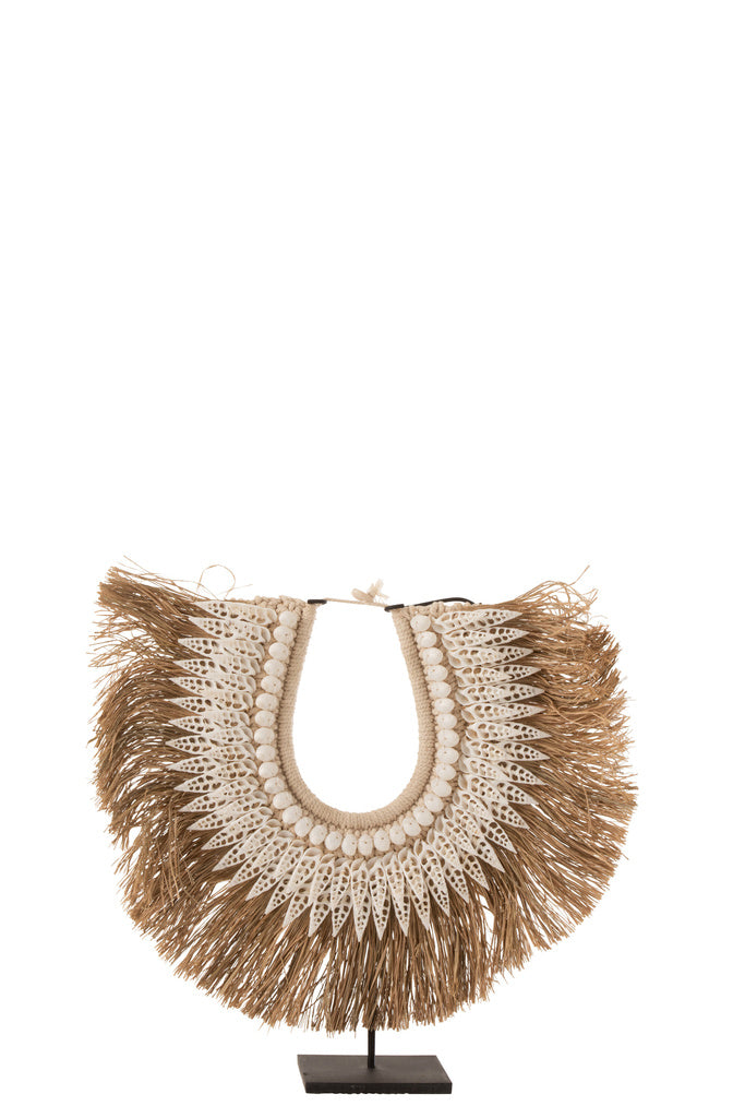 J-Line Ketting met Standaard Dora Schelpen/Zeegras Wit Klein