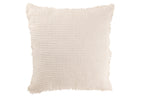 Kussen met rafelige randen Katoen/Polyester Wit
