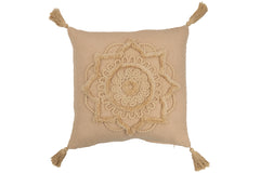 Kussen Bloem Kwast Polyester Beige