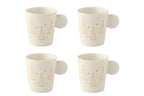 J-LINE DOOS VAN 4 KOFFIEKOPJES KERAMIEK WIT KERST