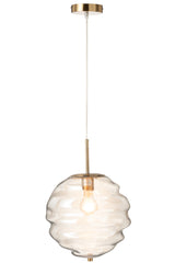 J-LINE HANGLAMP HONEYCOMB GLAS LICHT COGNAC