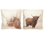 Kussen Yak Polyester Off-White/Bruin Groot Assortiment Van 2