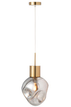 J-LINE HANGLAMP GOUD METAAL/GLAS GRIJS