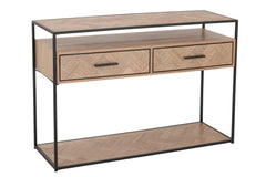 Console Zigzag 2 Laden Hout/Metaal Natuurlijk/Zwart