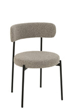 Stoel bouclé multiplex/polyester grijs/zwart