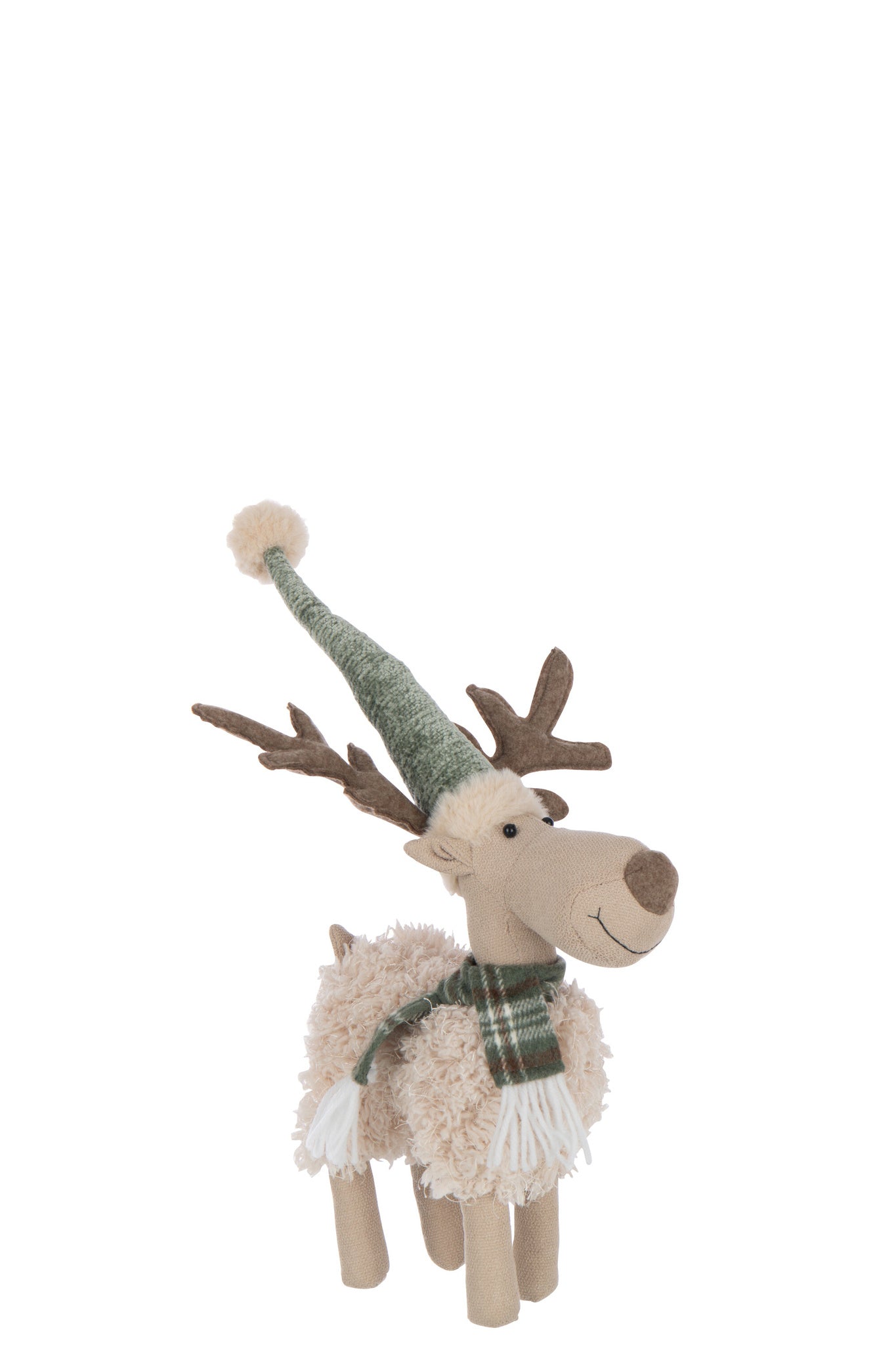 J-LINE ELAND SJAAL POLYESTER GEBROKEN WIT/GROEN KLEIN