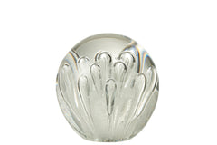  J-Line Presse-papier Bubbles Glas Wit Groot