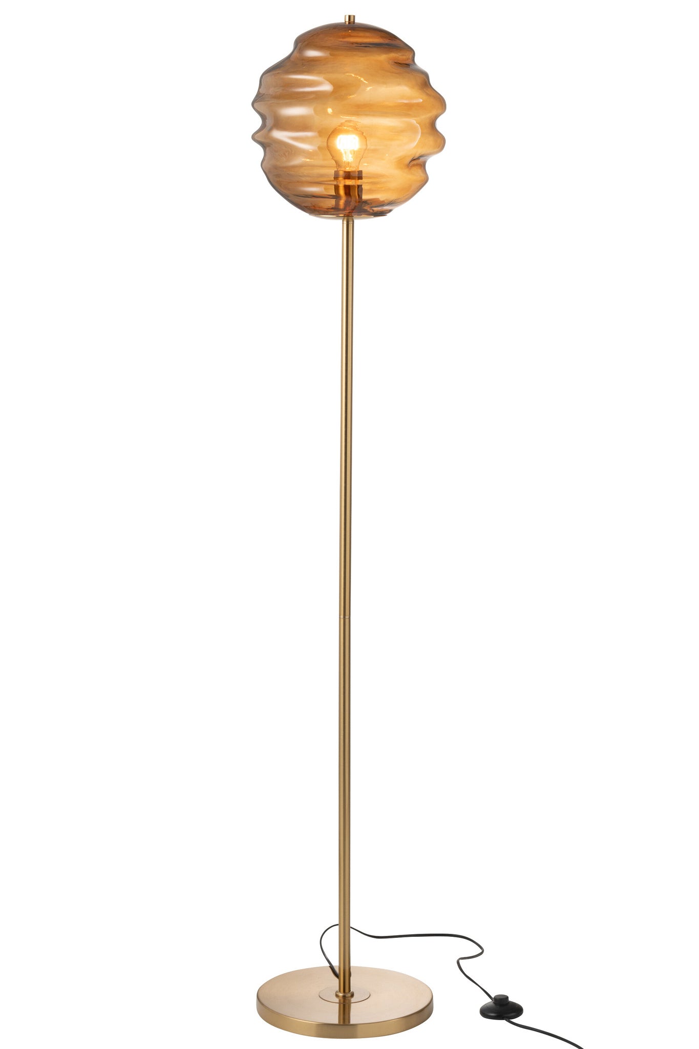 Vloerlamp met honingraatglas bruin