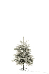  J-LINE KERSTBOOM 120 LED SNEEUWACHTIG KUNSTMATIG DONKERGROEN/WIT KLEIN