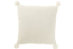 Kussen Zachte Pompons Polyester Wit
